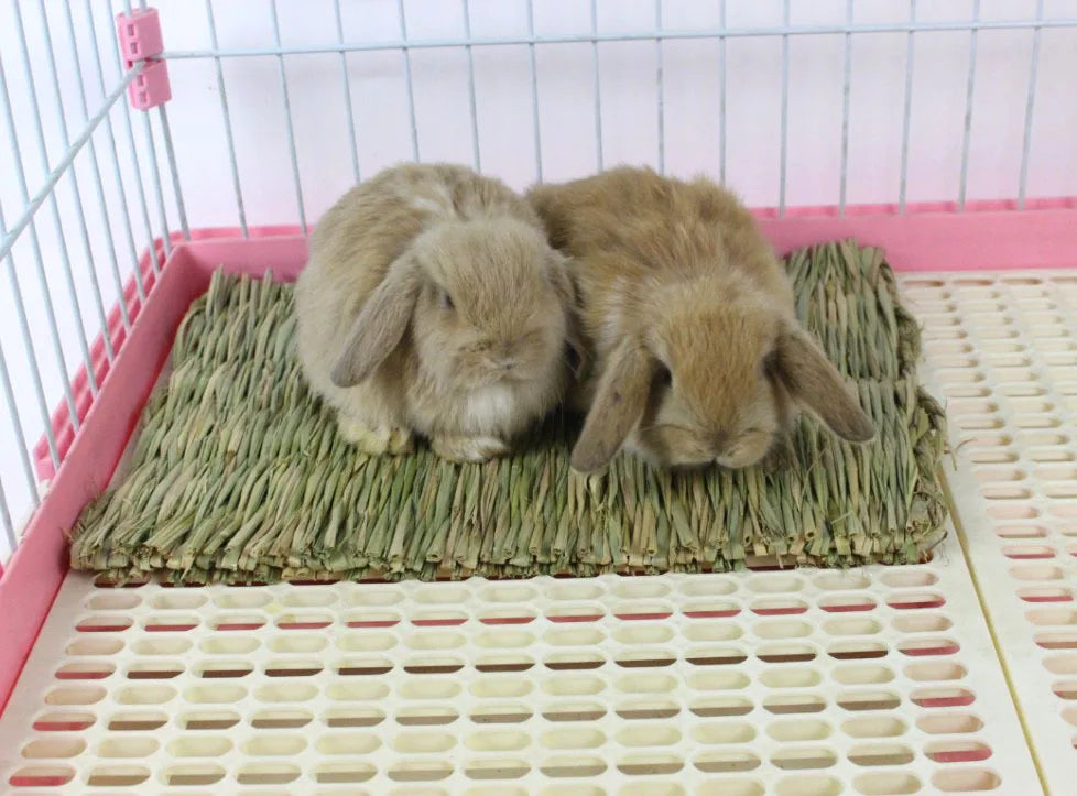 Foldable Rabbit Straw Nest House Woven Grass Sleeping Bed