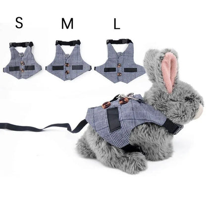 Small Pet Rabbit/Guinea Pig Harness and Leash Adjustable Braces