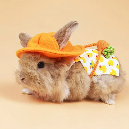 Cute Bunny Rabbit Dress Clothes Small Animal Denim Jacket For Mini Dog Chinchilla Costume Outfits Ferret Hamster Clothes