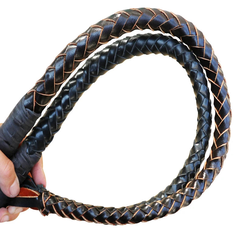 70 CM & 80 CM Hand Made Braided Horse-Riding Whips Cowhide Leather