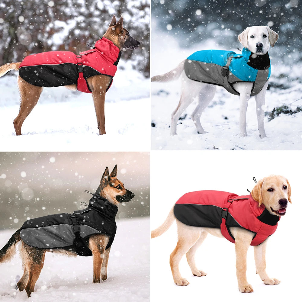 Waterproof Big Dog Clothes Warm Large Dog Reflective Coat XL-6XL