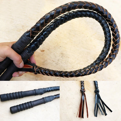 70 CM & 80 CM Hand Made Braided Horse-Riding Whips Cowhide Leather