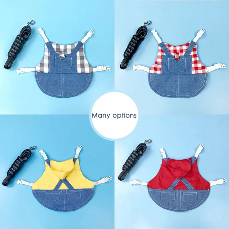 Cute Bunny Rabbit Dress Clothes Small Animal Denim Jacket For Mini Dog Chinchilla Costume Outfits Ferret Hamster Clothes