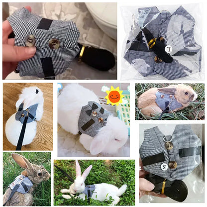 Small Pet Rabbit/Guinea Pig Harness and Leash Adjustable Braces