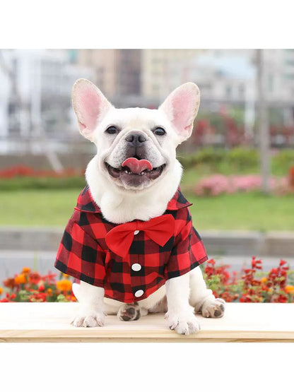 Dog Gingham Shirt Suit Medium and Large Dogs Pet Clothes