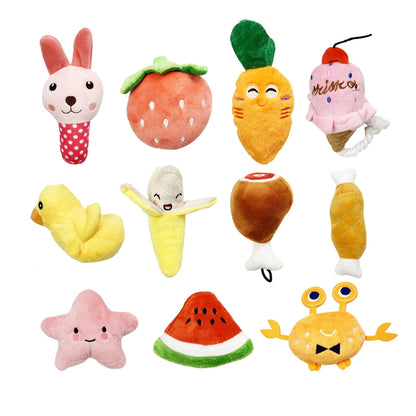 Vegetables and Fruits Sounding Dog Toys