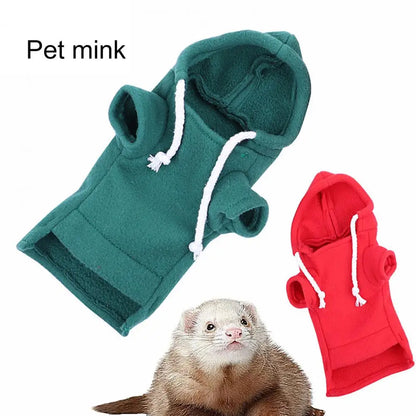 Pet Hoodie Cute Ferret Hoodie Solid Color Drawstring