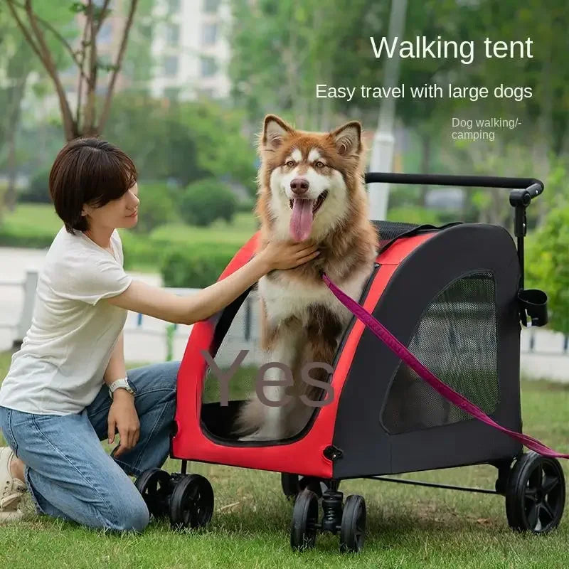 Luxury Folding Large Dog Bearing Capacity Carrier Detachable 4 Wheels