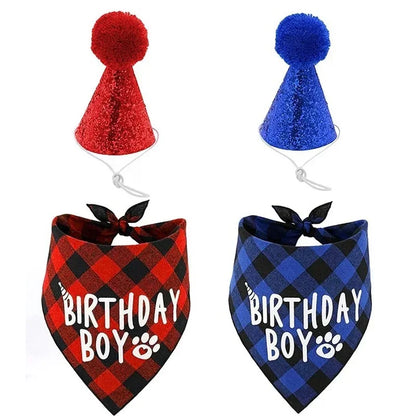 Pet Party Decoration Set Dog Birthday Triangle Scarf Hat Bow Tie