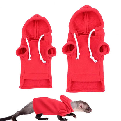 Pet Hoodie Cute Ferret Hoodie Solid Color Drawstring