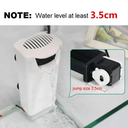 3W 200L/H Waterfall Aquarium Filter Pump Turtle Fish Tank Low Water Level Filter 220-240V