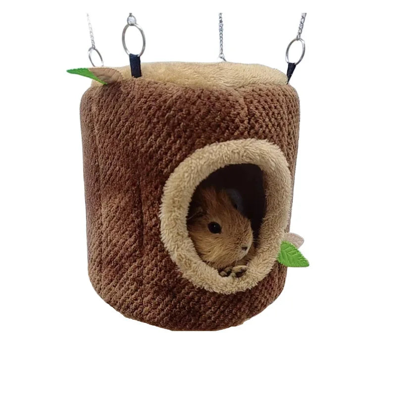 Small pet house hamster nest tree stump shaped