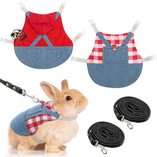 Cute Bunny Harness Rabbit/Guinea Pig Clothes Pet Outdoor Leash Harness