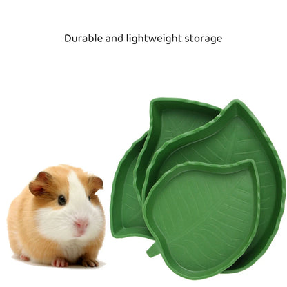 Leaf-Shaped Reptile Food Bowl Small Pet Feeder