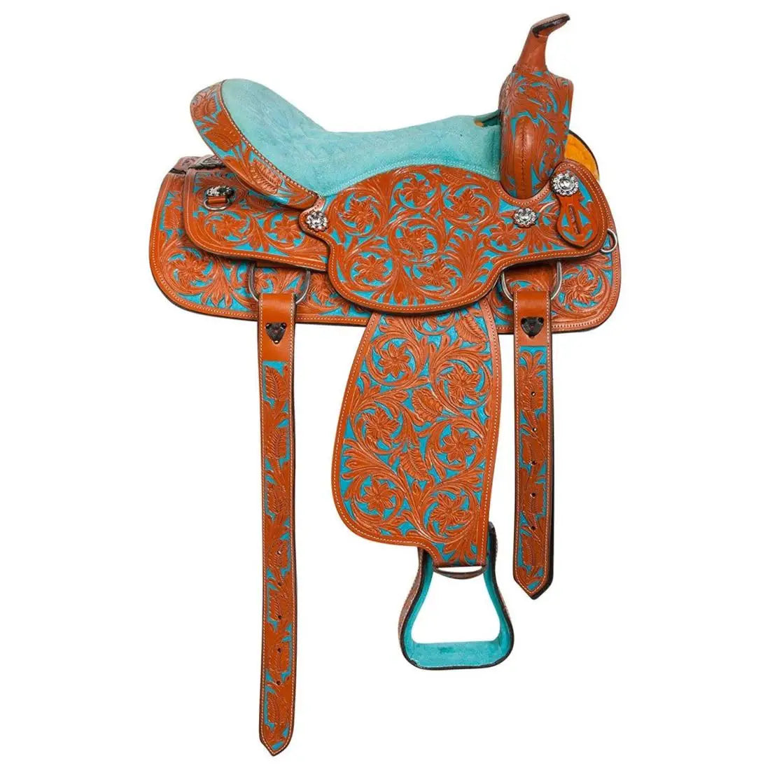 New Design Leather Barrel Racing Pleasure Leather Western Horse Saddle Equestrian