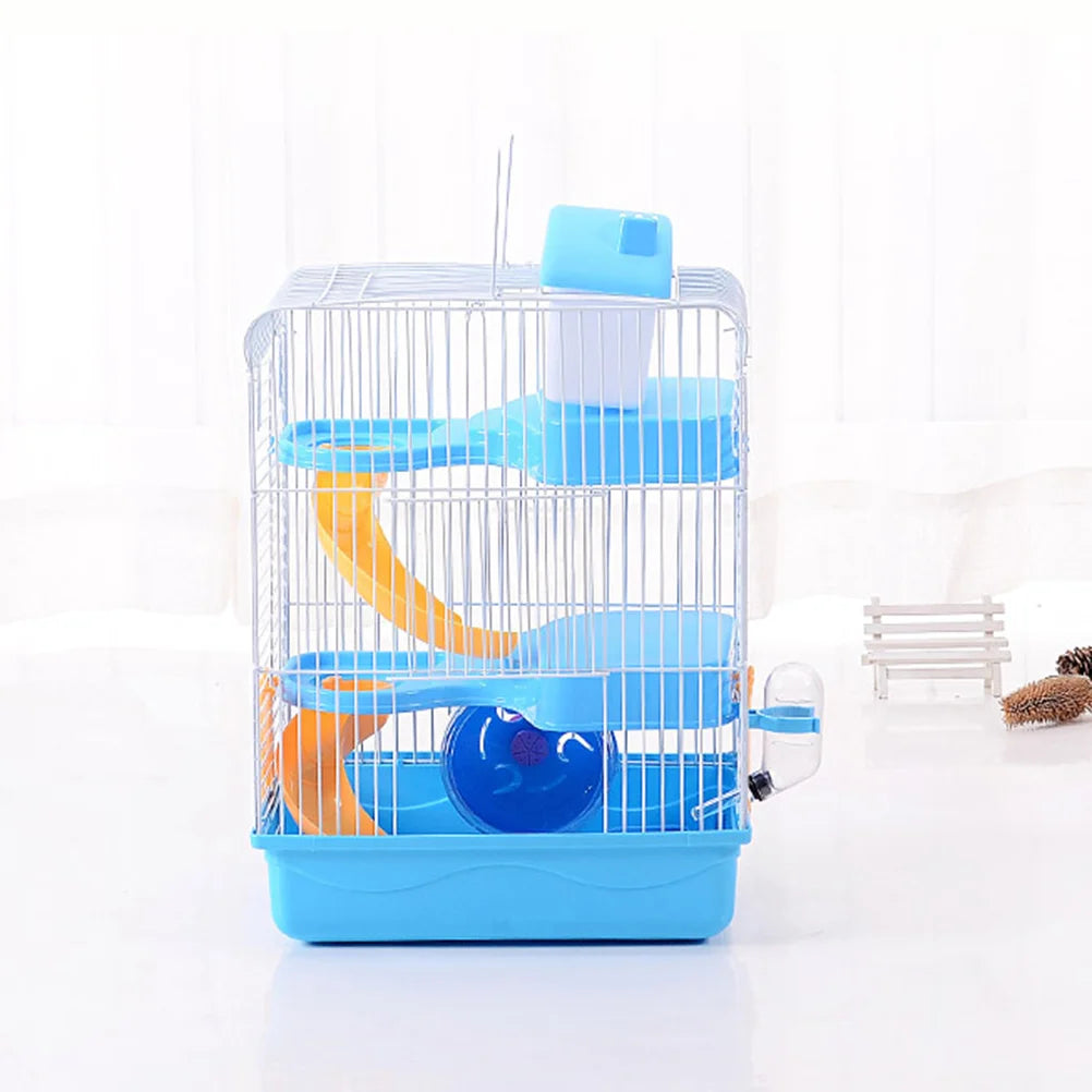 Portable Hamster Cage Three Layer Hamster Travel Carrier Small Pets House for Gerbil Chinchilla Hamster Rat Guinea