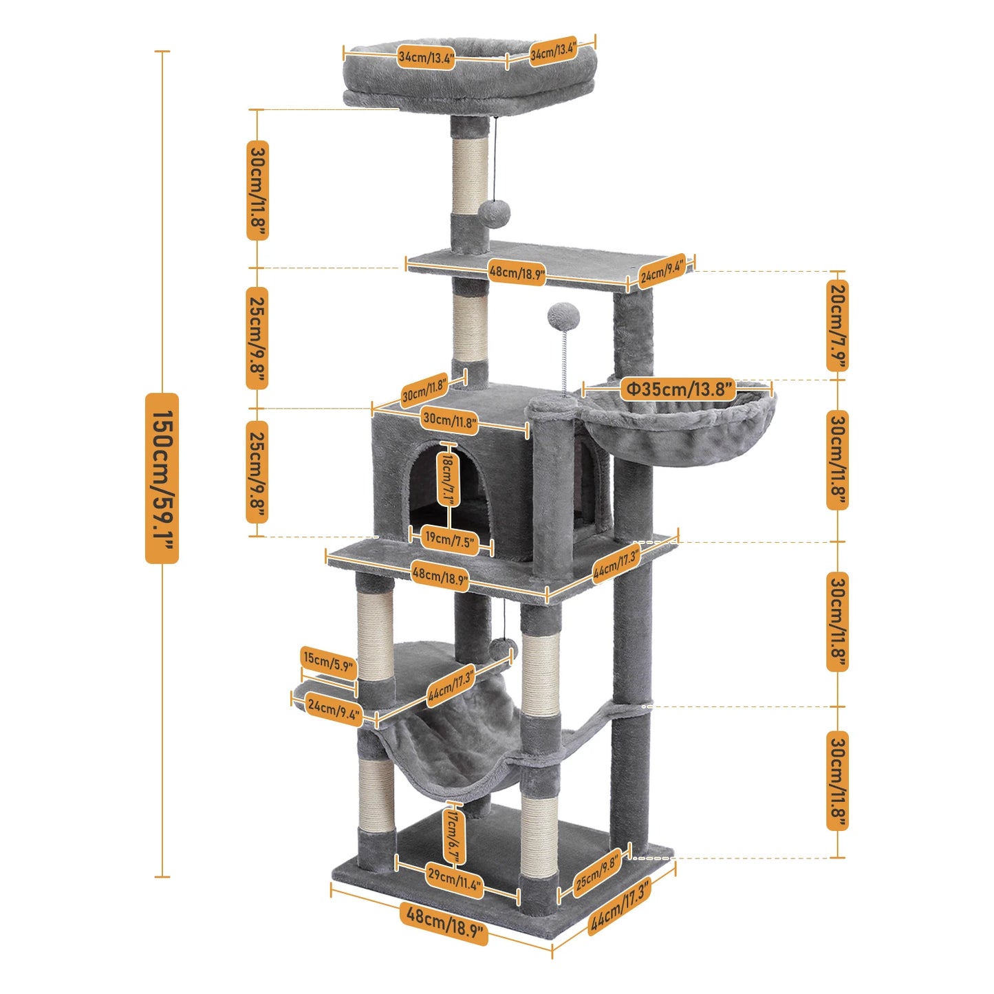 Domestic Delivery Big Cat Tree Tower Condo Furniture Scratch Post