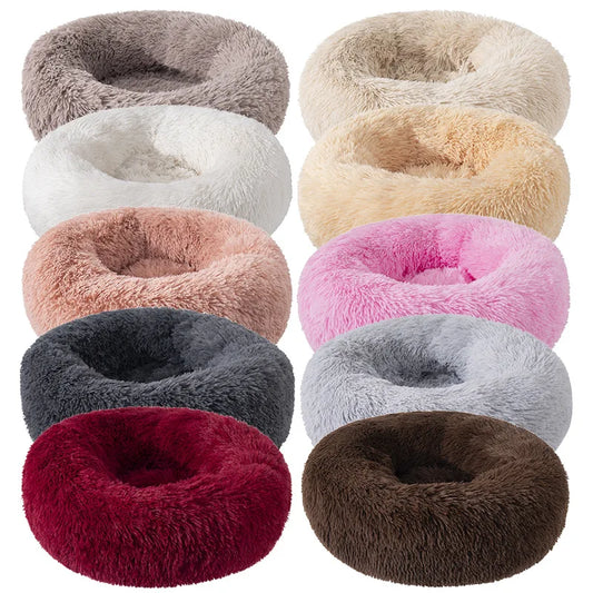 Plush Round Dog Bed for Winter, Soft and Comfortable Pet Supplies Dog Accessories