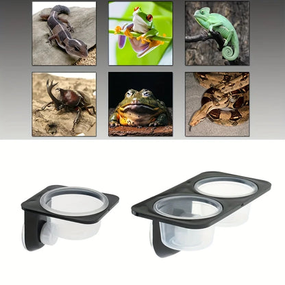 Reptile dual-purpose water basin, food basin