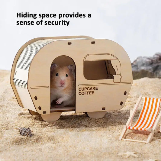 Hamster Squirrel House Toys Guinea Pig Wooden Hideout