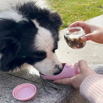 Portable Dog Cat Water Bottle with Storage Food and Water