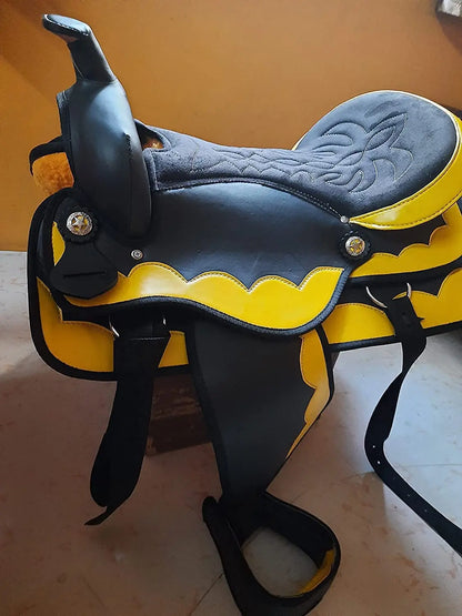 Synthetic Light Weight Western Adult Barrel Racing Horse Saddle Tack Get Matching Girth with 10 to 18 inches seat