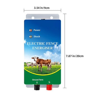 10KM Electric Fence Energizer for Livestock High Voltage Controller for Farm Sheep Cattle, Preventing Wild Animals Intruding