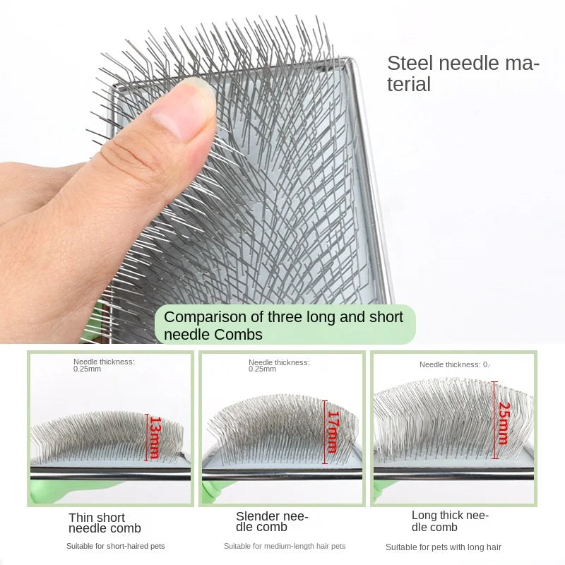 Pet Needle Combs with Non-Slip Handle Small Medium Dog Hair Brushes Hair Removal Knotting Comb Grooming Supplies for Dogs Cats