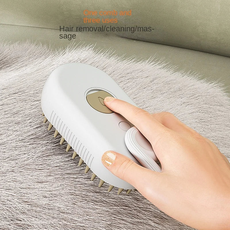 Grooming Steam Brush 3 in 1 Electric Spray Hairbrushes for Massage