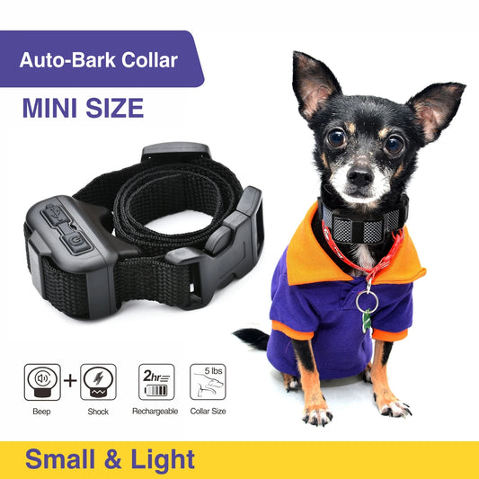 Small Dog Auto Bark Collar Rechargeable Dog Training