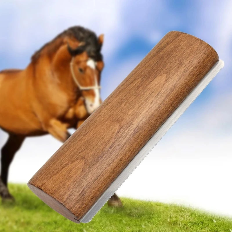 Horse Groomings Brush Scrapers Wooden Handle Horse Shedding Brush