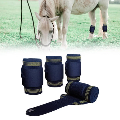 4x Horse Leg Wraps Elastic Riding Race Equestrian Leg Protection Strap