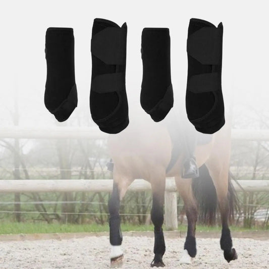 4Pcs Neoprene Horse Boots Leg Protection Wraps Shockproof Tendon Protection Guard for Jumping Training Equestrian Equipment