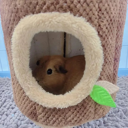 Small pet house hamster nest tree stump shaped