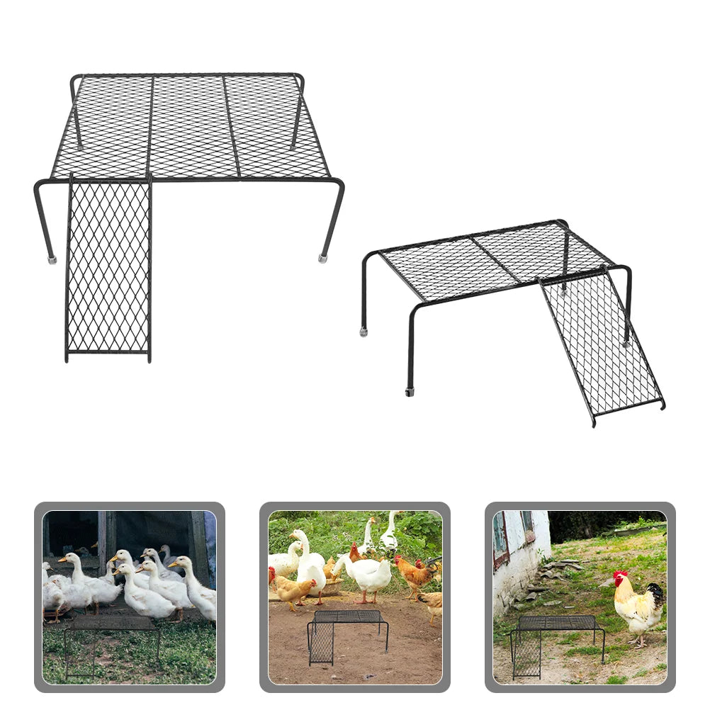 2 Pcs Pet Rack Chicken Platform with Ladder