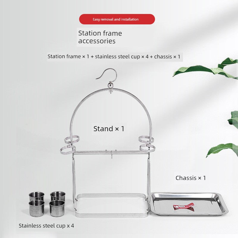 Stainless Steel Bird Floor-Standing Rack