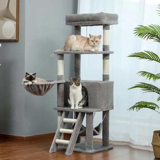 Luxury Cat Tree Condo Furniture Kitten Activity Tower with Scratching Posts Perches Hammock