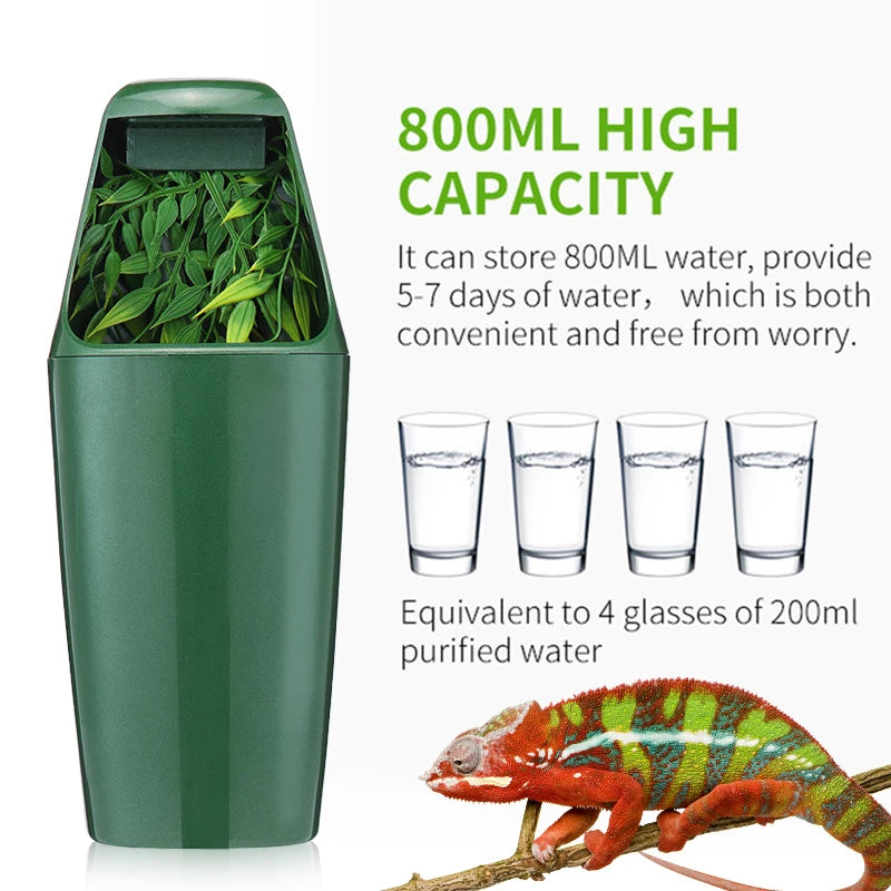 Reptile Drinking Water Filter Fountain Automatic Feeding ABS Dispenser Humidifier