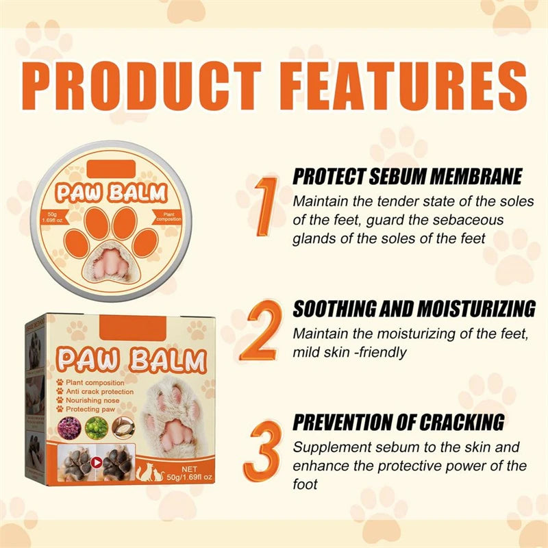 Moisturizing Natural Cream Dog Cat Paw Wax Dry Paws & Nose Pet Paw Balm Puppy Paw Protectors