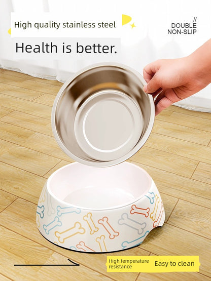 Food Basin Anti-Tumble Stainless Steel Dog Bowl