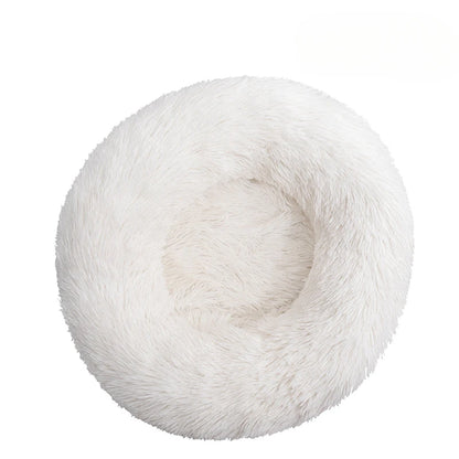 Plush Round Dog Bed for Winter, Soft and Comfortable Pet Supplies Dog Accessories