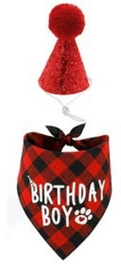 Pet Party Decoration Set Dog Birthday Triangle Scarf Hat Bow Tie