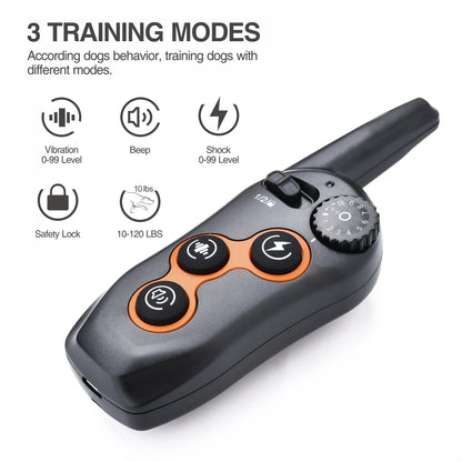 Electric Shock Collar IPX7 Waterproof Dog Training Collar with Remote