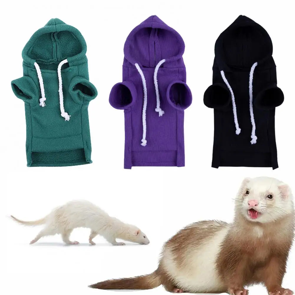 Pet Hoodie Cute Ferret Hoodie Solid Color Drawstring