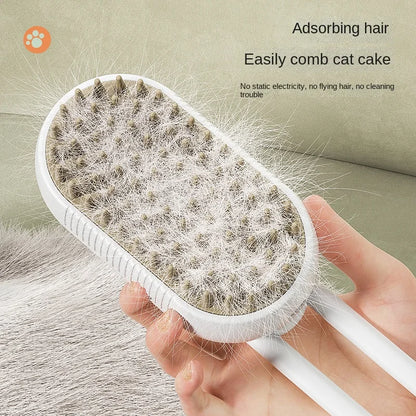 Grooming Steam Brush 3 in 1 Electric Spray Hairbrushes for Massage