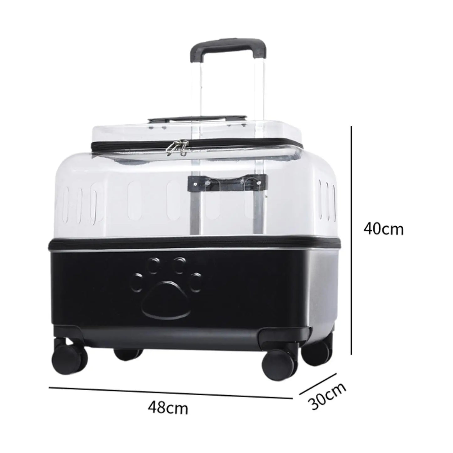 Pet Travel Carrier Cat Dog Carrier with Wheels Ventilated Pet Carrier Cat Carrier Suitcase