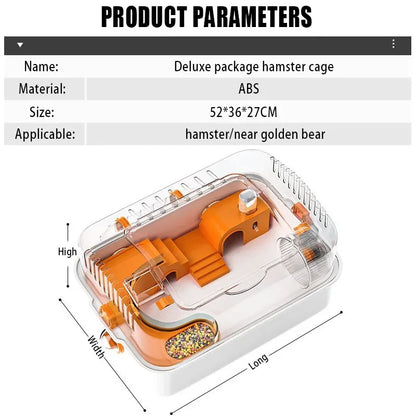 Transparent Habitat Small Animal Cage with Accessories