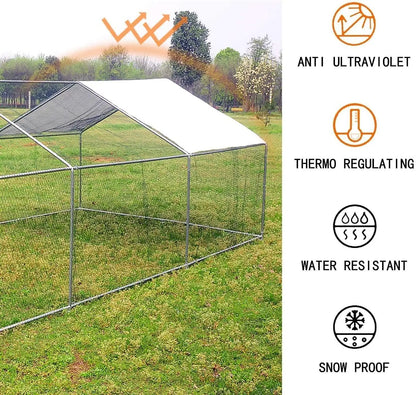 Large Chicken Coop Walk-in Metal Poultry Cage Waterproof and Anti-Ultraviolet Cover