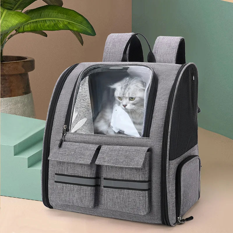 Cat Puppy Travel Bag Dog Backpack With Wheels Pet Rolling Carrier