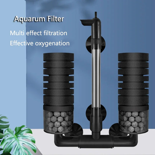 Black Aquarium Filter for Aquarium Fish Tank Air Pump Skimmer Biochemical Sponge